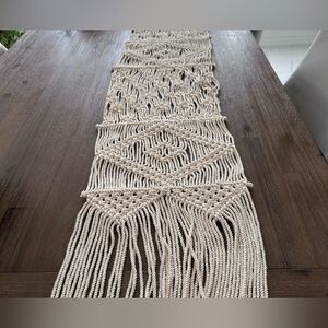 Cream Macrame Table Runner
